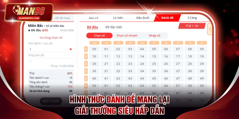 Hình thức đánh đề mang lại giải thưởng siêu hấp dẫn